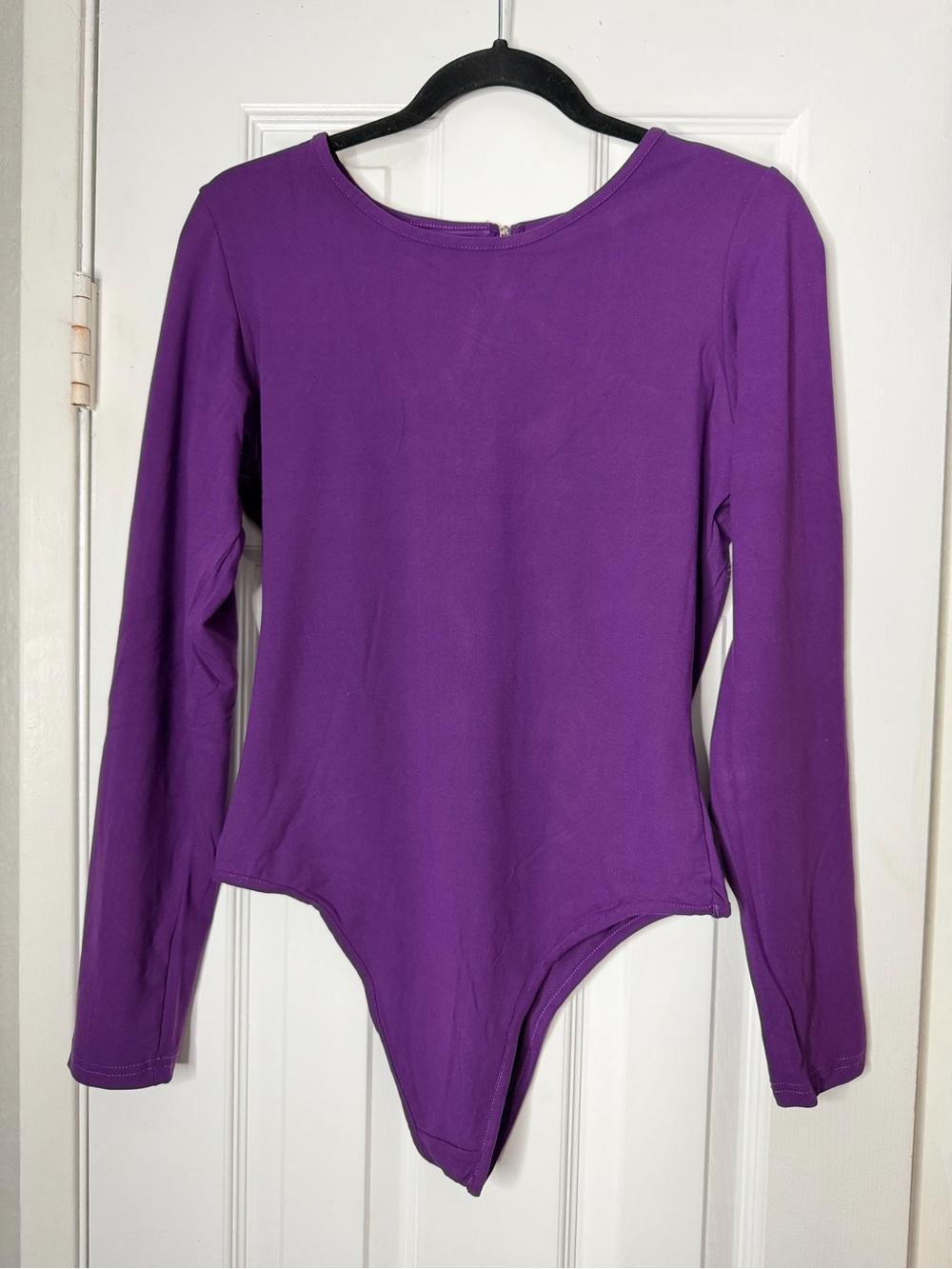 YELETE Long Sleeve One-Piece Bodysuit in Purple